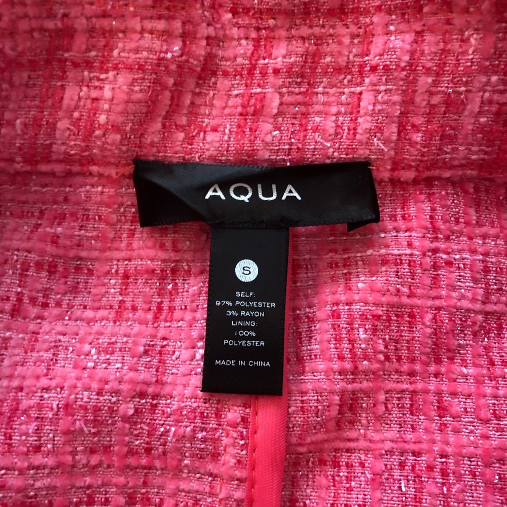 Aqua Pink Cropped Tweed Blazer - Picture 9 of 11
